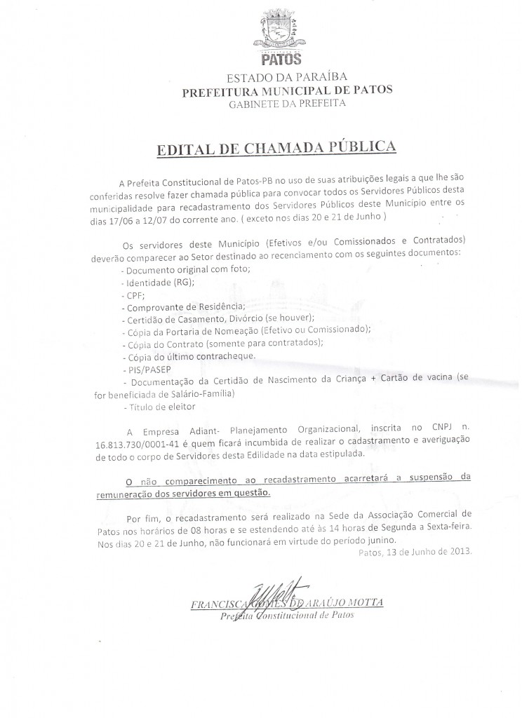 Edital De Chamada Pública Sinfemp 3114
